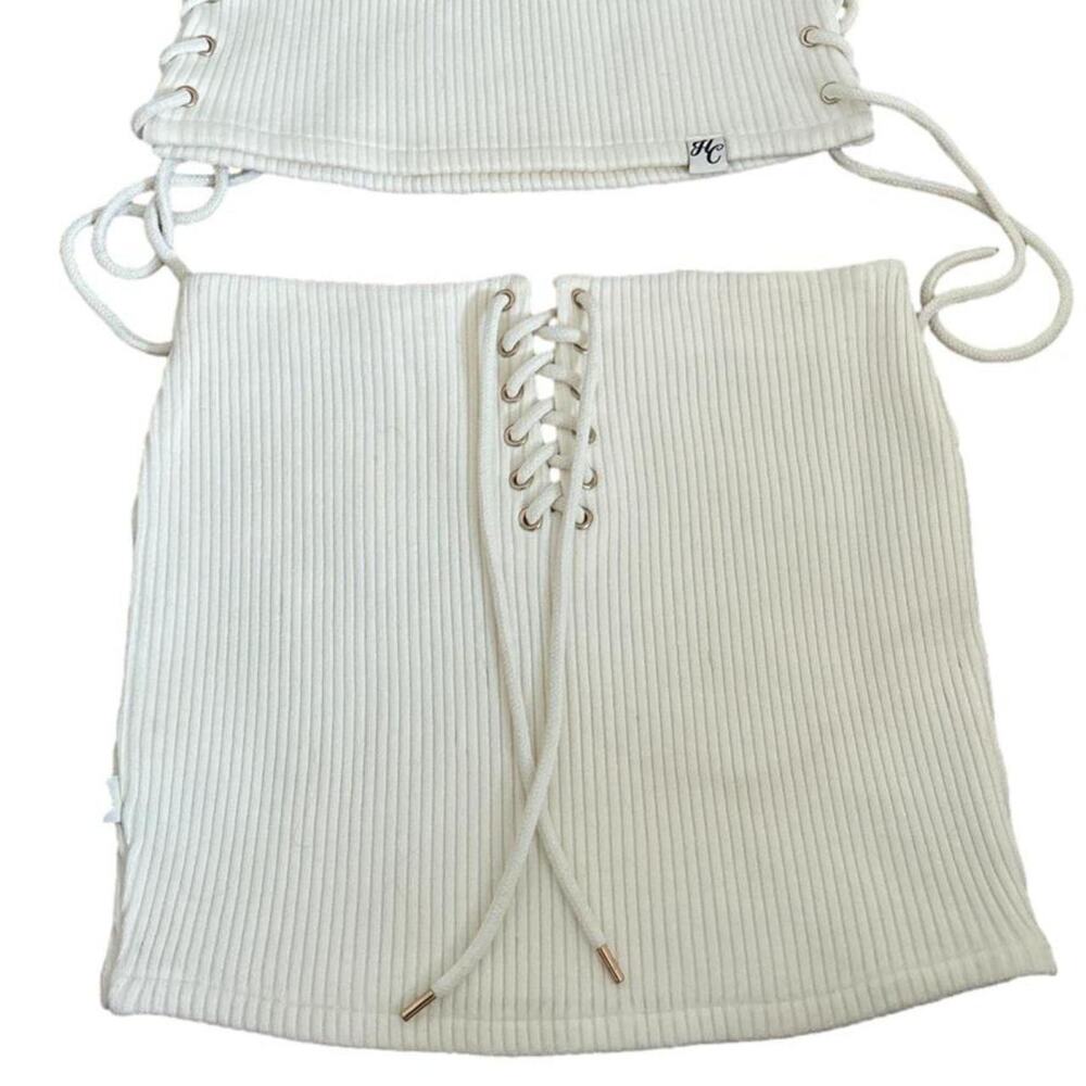 Hidden Cult Off White Tie Skirt, Small
